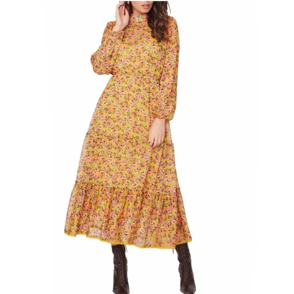 Gardens at Giverny Long Sleeve Midi Dress - Picture 2 of 5
